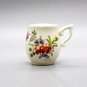 Derby bell-shaped coffee cup with wishbone handle, circa 1758