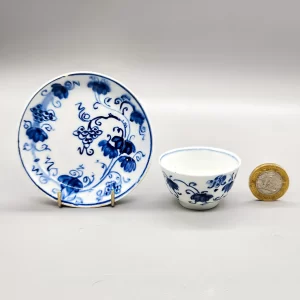 A Bow miniature teabowl and saucer, circa 1758