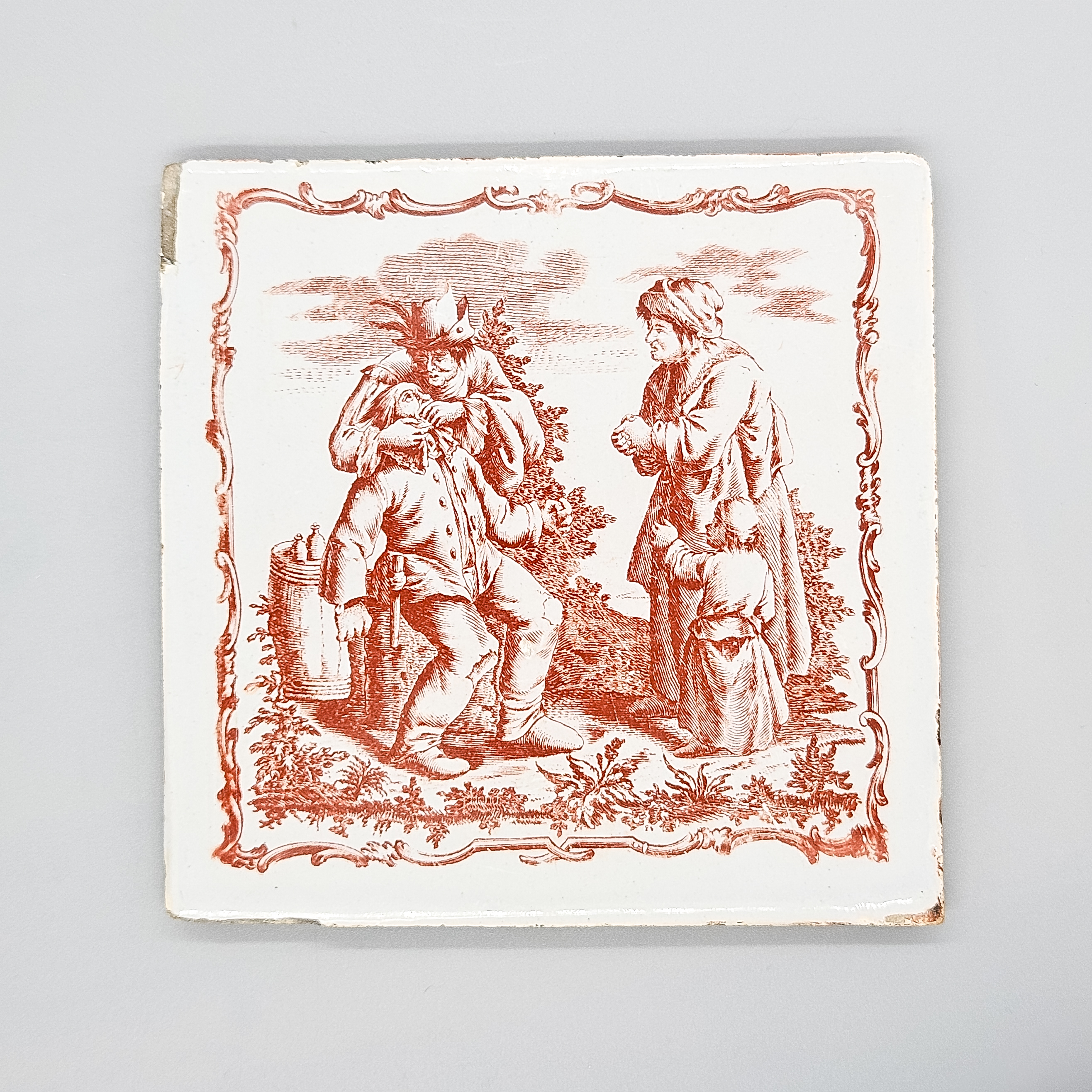 Liverpool delftware tile, 1757-70