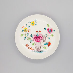 A finely potted Bow saucer, circa 1755