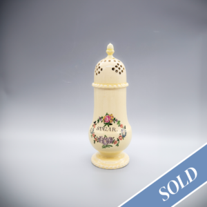 A rare creamware sugar caster, circa 1770