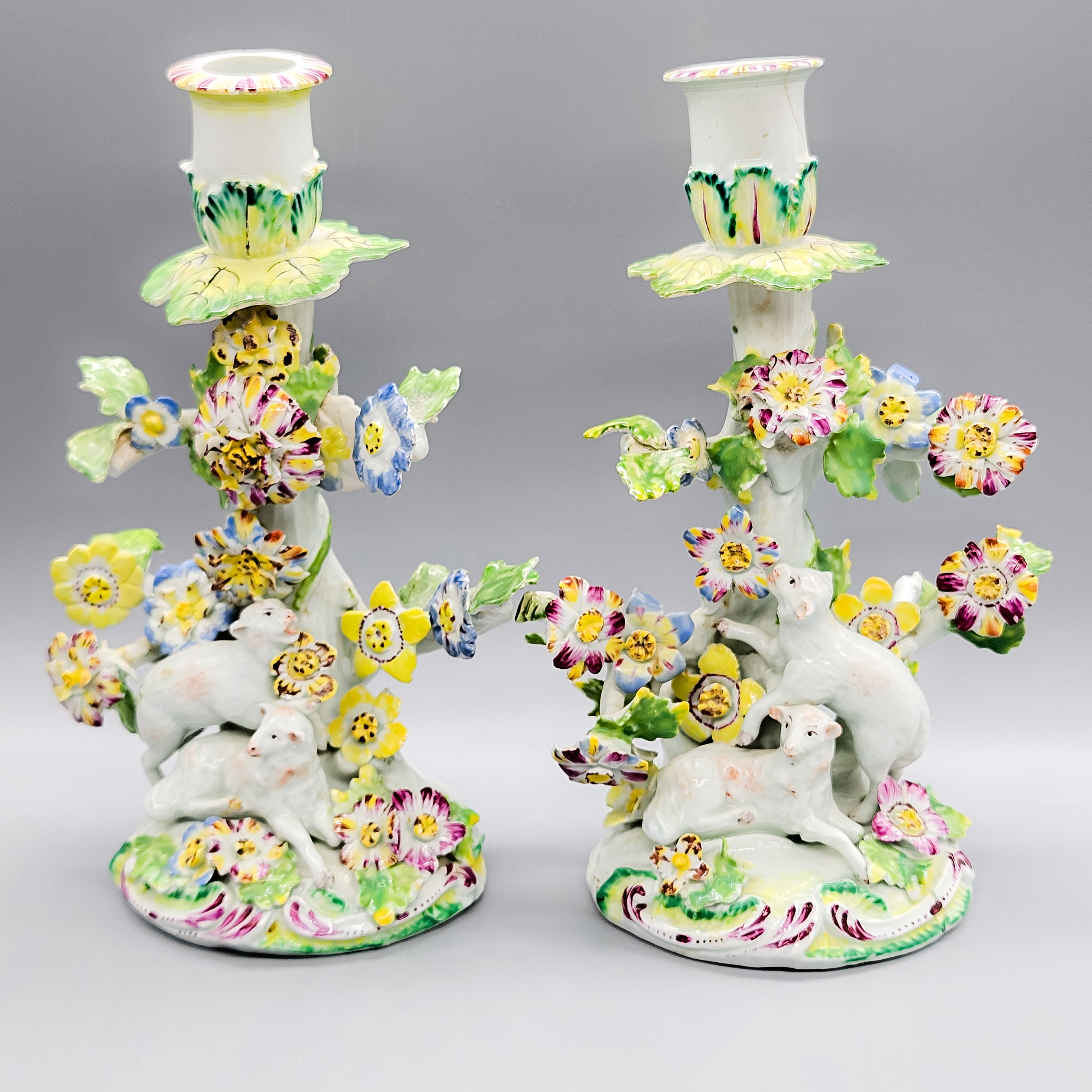 A pair of Derby candlestick figures, circa 1758