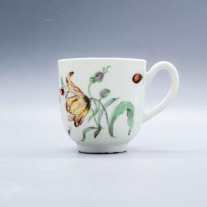 An early Worcester coffee cup, circa 1758.