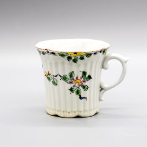 Early ribbed Worcester coffee cup, circa 1752-3