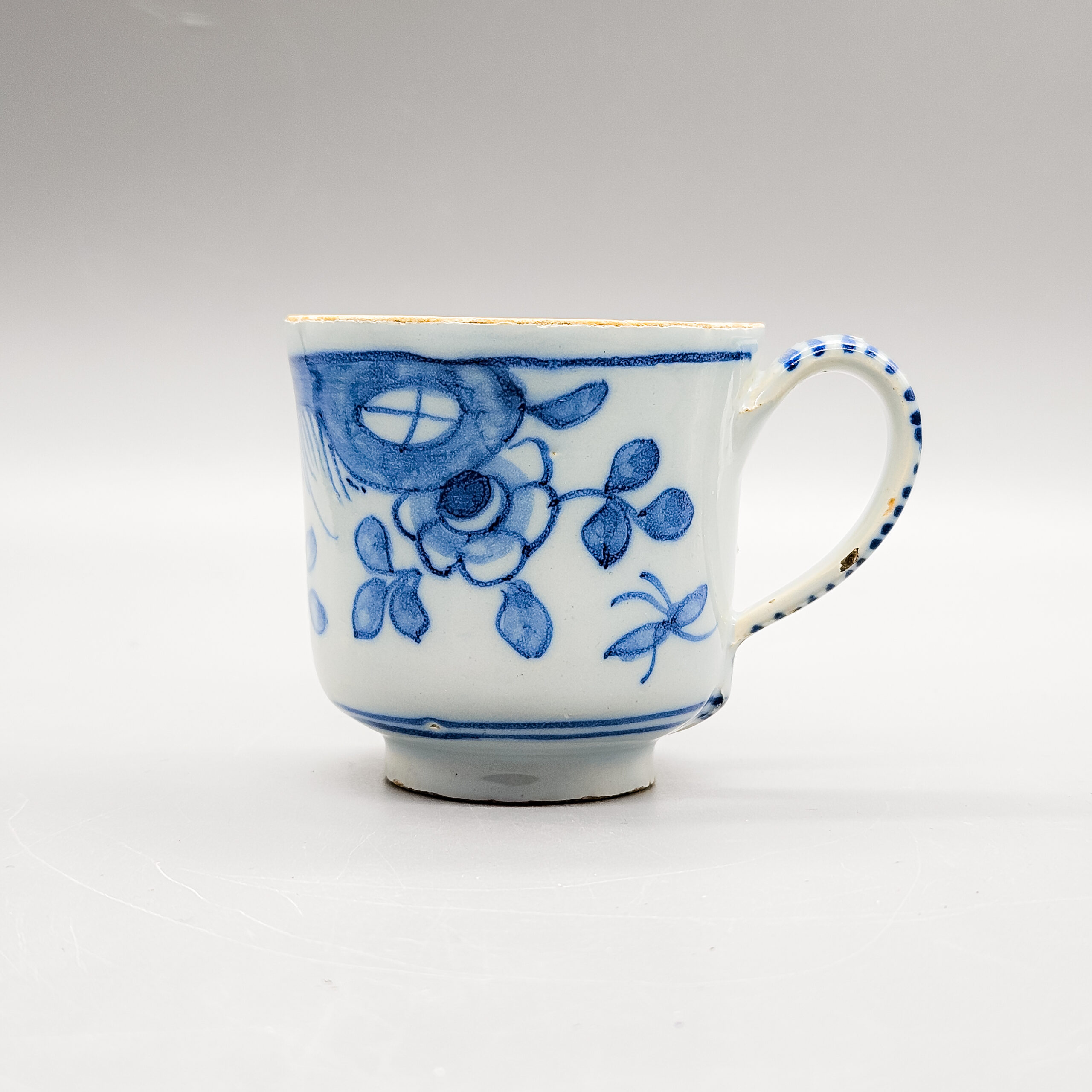 A rare English delftware coffee cup, probably London, circa 1760