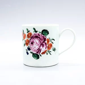 A Richard Chaffers, Liverpool coffee can, enamelled in colours with spray of flowers, circa 1760