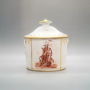 Coalport sucrier with ring moulded handles, circa 1805