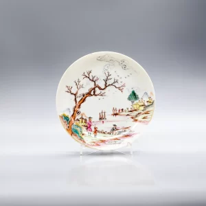 Large Chinese saucer, decorated in England circa 1750