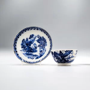 A very rare hybrid hardpaste teabowl and saucer, circa 1785