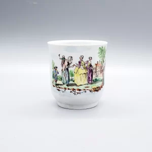 A rare and early Worcester coffee cup of ‘Scratch Cross’ type, circa 1753-54