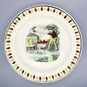An unusual cream coloured earthenware plate, circa 1820