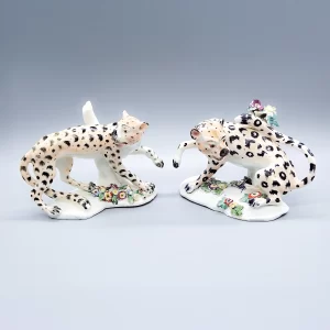 A pair of Derby Leopards, circa 1765