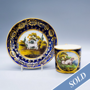 A rare Coalport ‘Animal Service’ coffee can and saucer, circa 1805 (7)