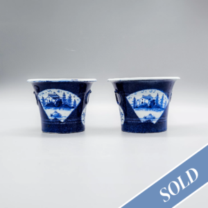 A rare pair of small Bow flower-pots, circa 1760