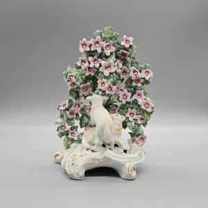 A Derby sheep candlestick group, circa 1765