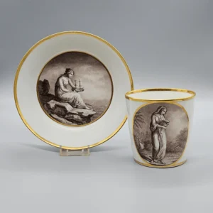 A Flight and Barr Worcester tapered coffee can and saucer, circa 1795
