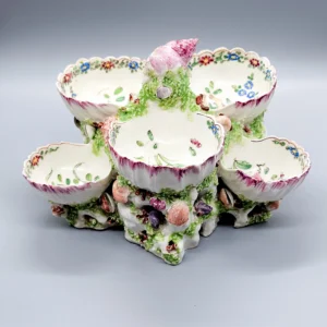 An early Bow large sweetmeat stand, circa 1752