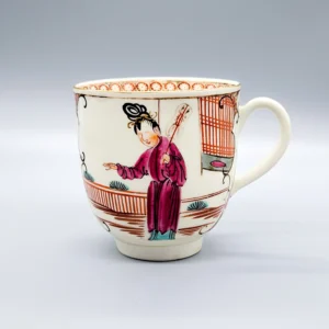 A Worcester coffee cup with groove loop handle, circa 1765-68