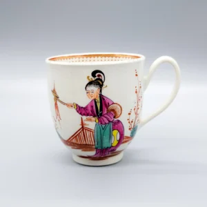 A Worcester coffee cup with groove loop handle, circa 1768-70