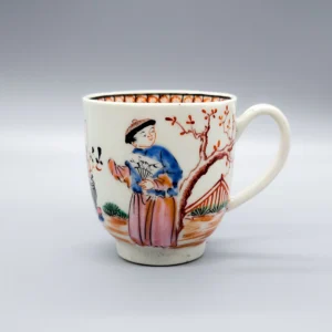A Worcester coffee cup with groove loop handle, circa 1765-68