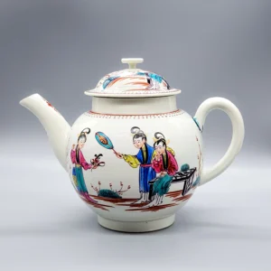 A Worcester  teapot with plain loop handle,  circa 1765-68