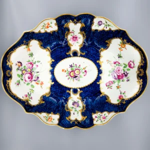 An unusually large Worcester dish, circa 1770