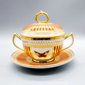 A Coalport ecuelle, cover and stand, circa 1805