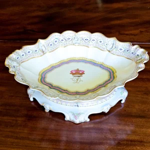 A very rare Caughley centrepiece and stand from the Marquess of Donegal service,  circa 1793