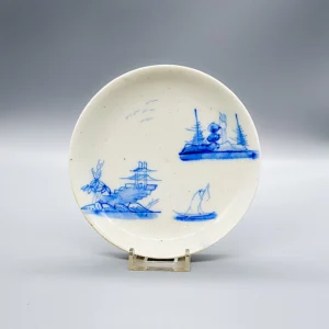 A rare early small Bow saucer, circa 1750