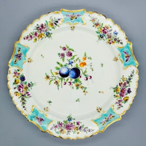 A very rare Bow plate, circa 1764