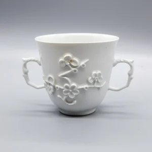 A very rare white Bow chocolate cup, circa 1748-50
