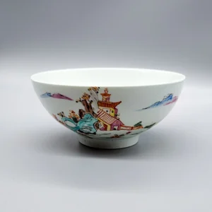 A very rare polychrome Vauxhall small bowl, circa 1758